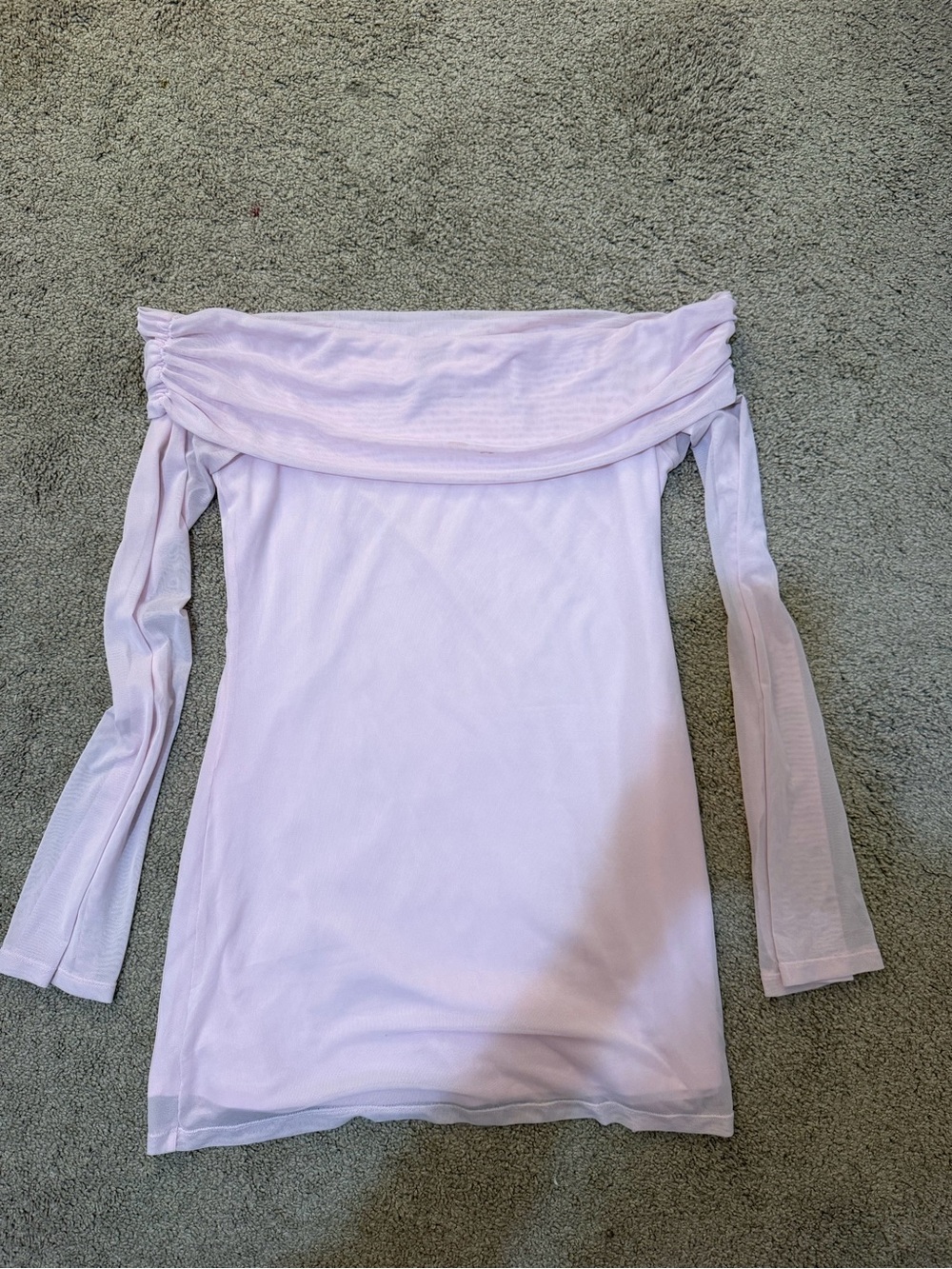 Forever 21 Light Lavender Off-Shoulder Long Sleeve Top